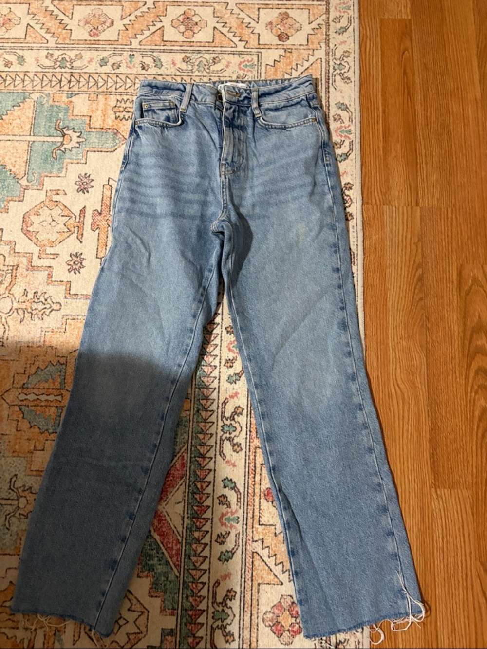 Zara Light Blue Straight Leg Women's Jeans
